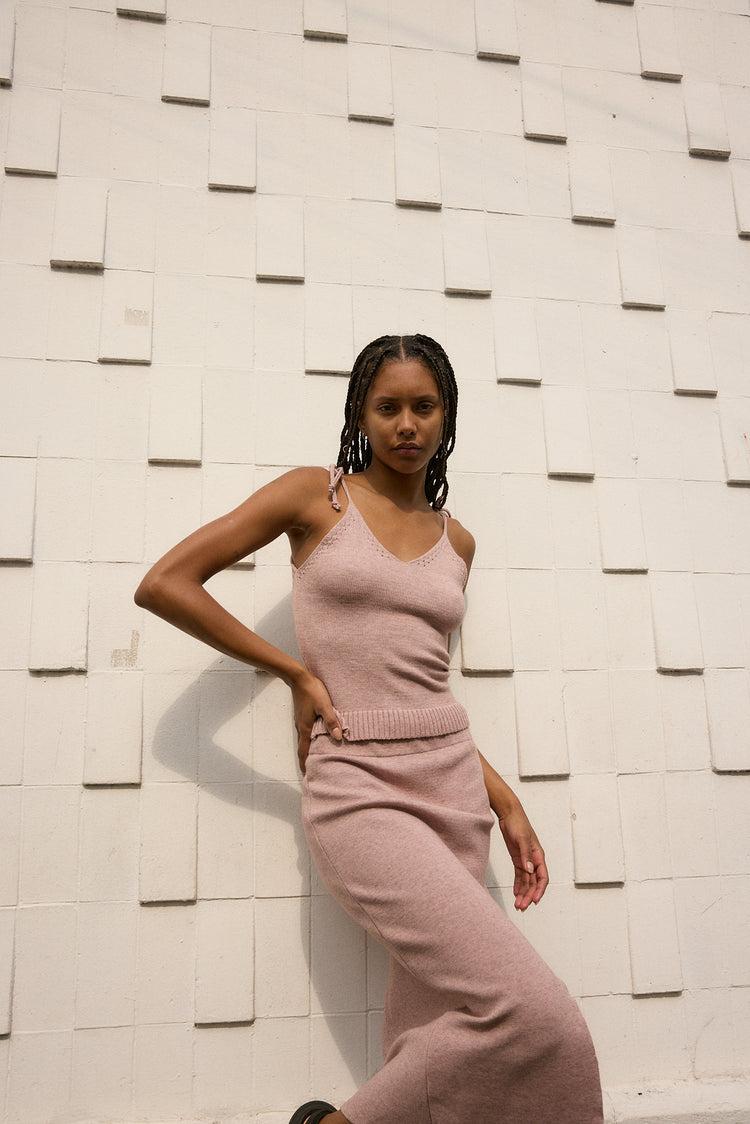 Camille Morocco Rose Knitted Skirt