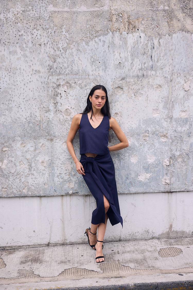 Camille Paris Navy Skirt