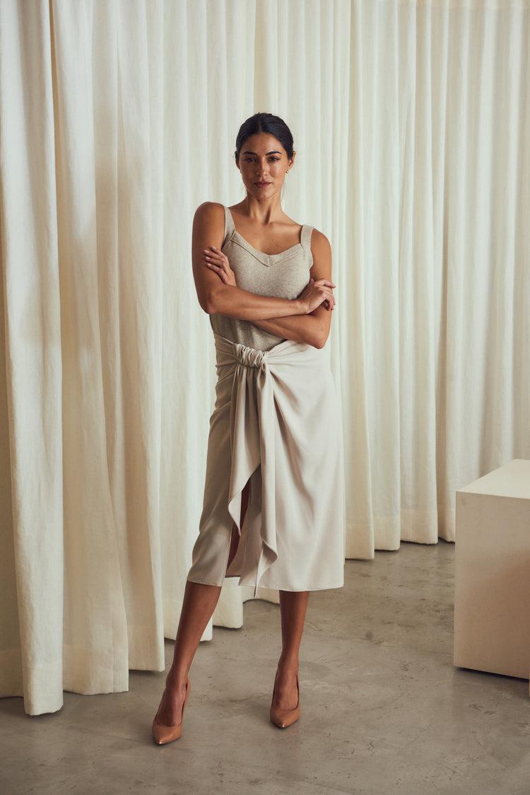 Camille Paris Taupe Skirt