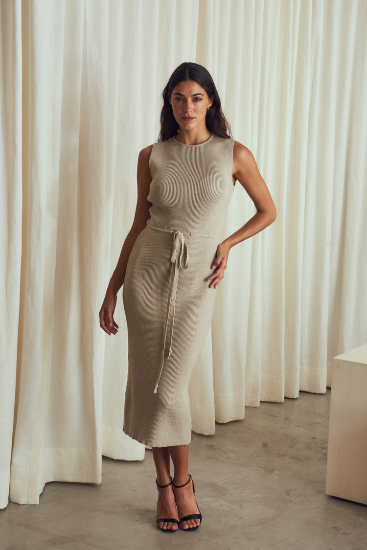 Camille Prague Taupe Knitted Dress
