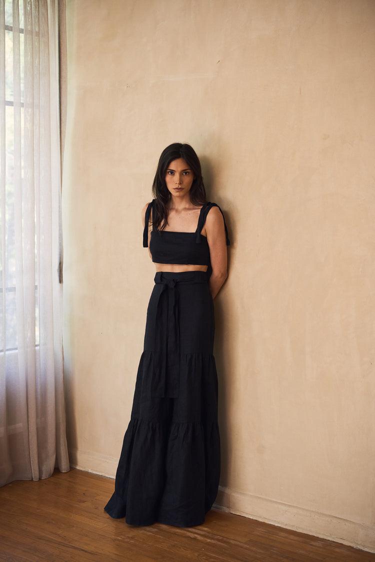 Camille Rio Black Linen Pants