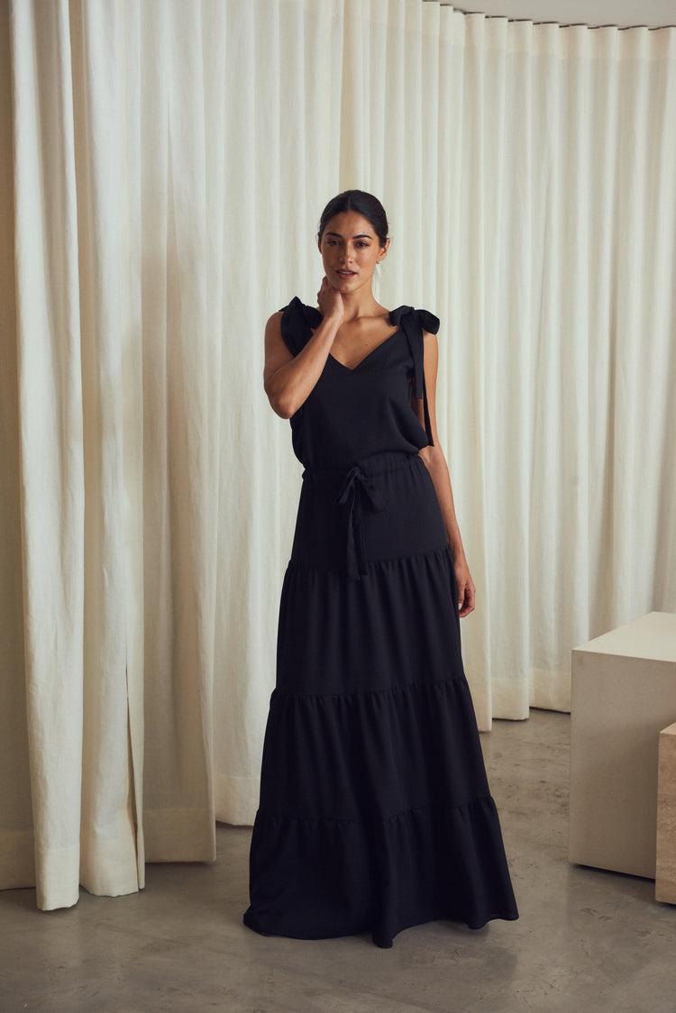 Camille Santorini Black Dress