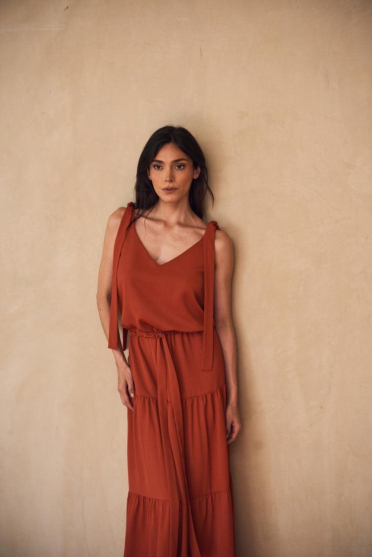 Camille Santorini Terracota Dress
