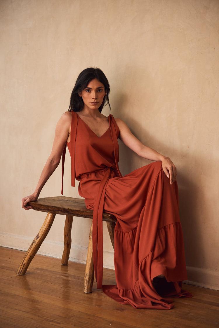 Camille Santorini Terracota Dress
