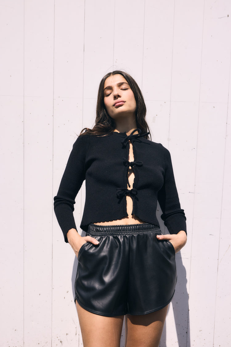 Camille Vienna Vegan Leather Black Short