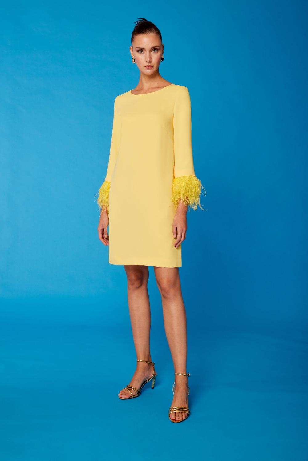 Carla ruiz Ref. 51610 Vestido recto plumas