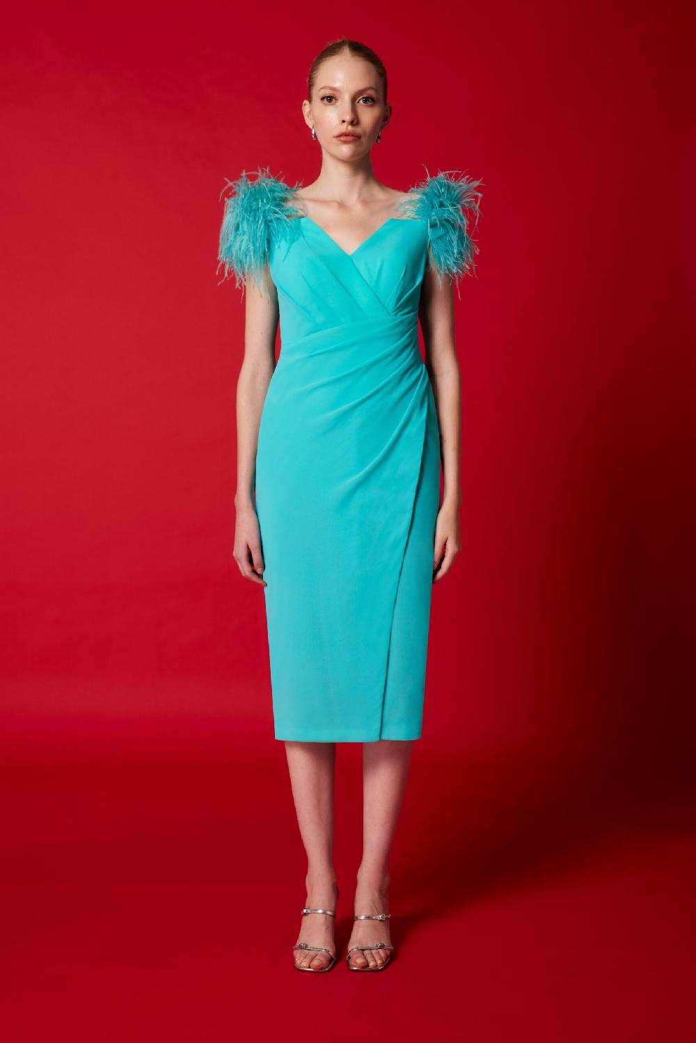 Carla Ruiz Ref. 51635 Vestido Midi Plumas