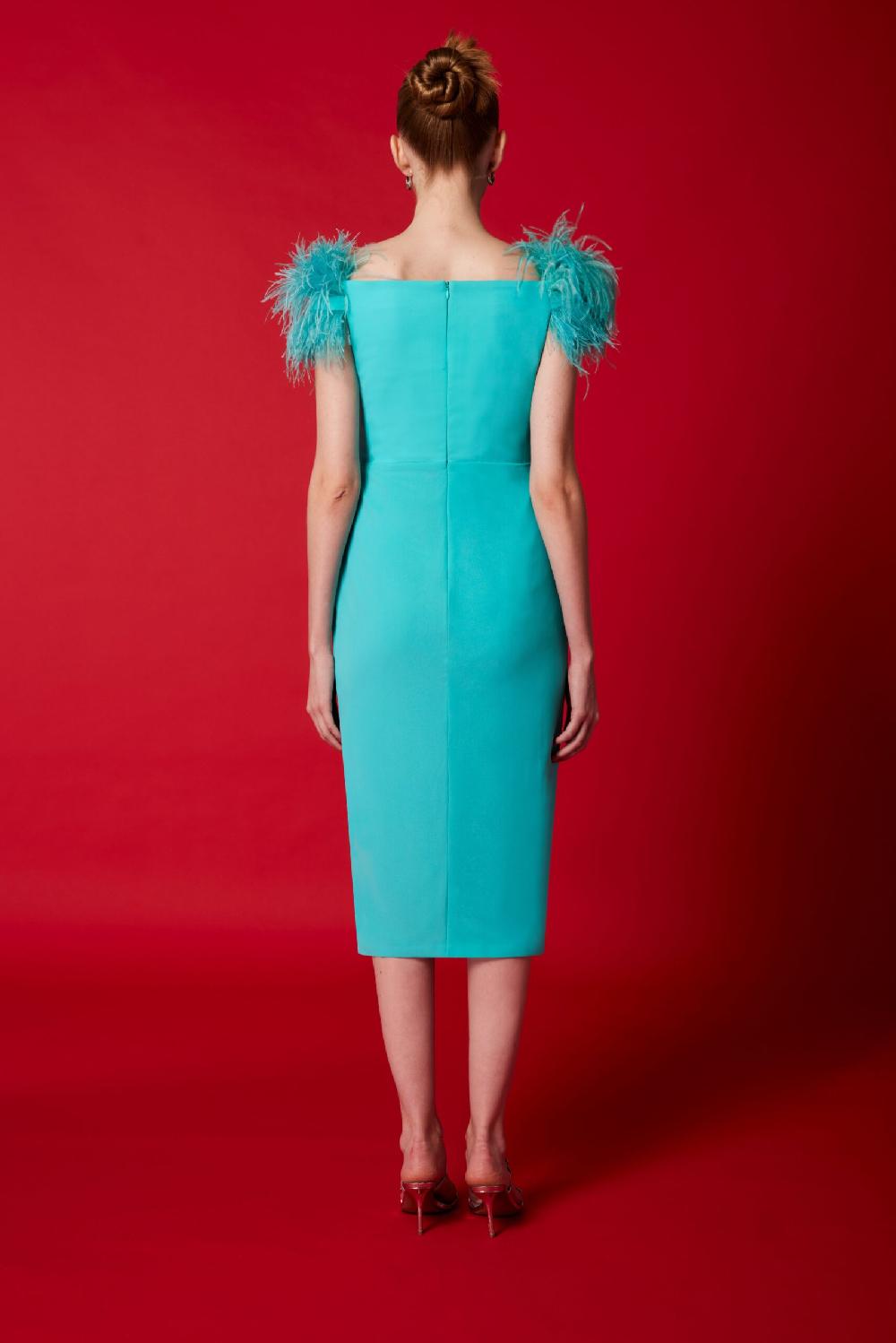 Carla Ruiz Ref. 51635 Vestido Midi Plumas