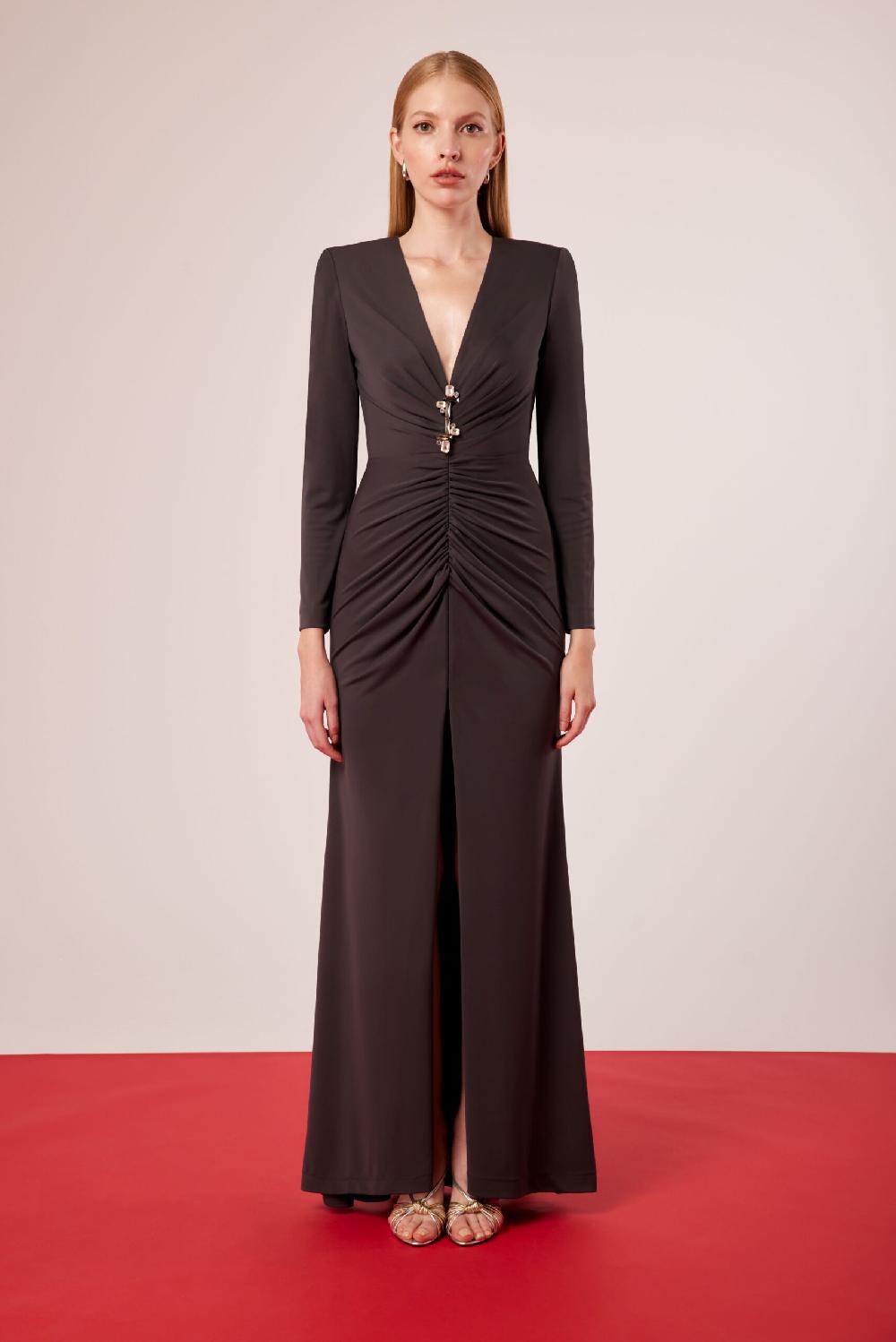 Carla Ruiz Ref. 51682 Vestido Largo Pieza Metal