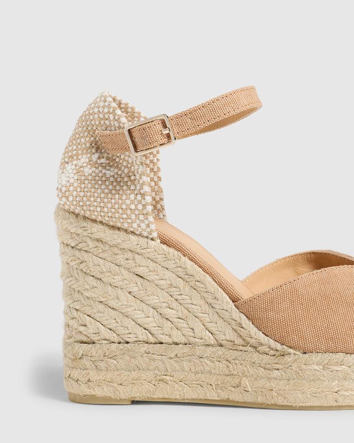 Castañer ALPARGATA BIANCA SANDALIA TOSTADO CUÑA MUJER | CASTAÑER – Castañer