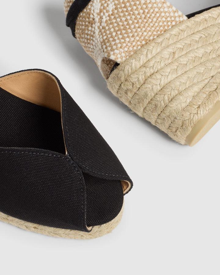 Castañer ALPARGATA BILLINA SANDALIA NEGRO CUÑA MUJER | CASTAÑER – Castañer