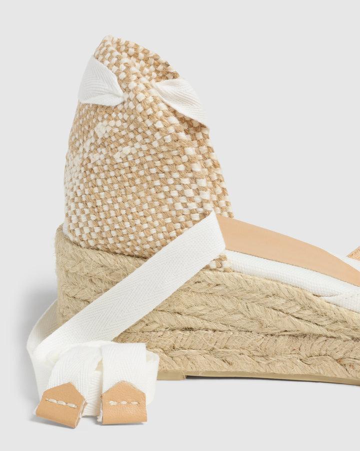 Castañer ALPARGATA CARINA PALA TALON BLANCO CUÑA MUJER | CASTAÑER – Castañer