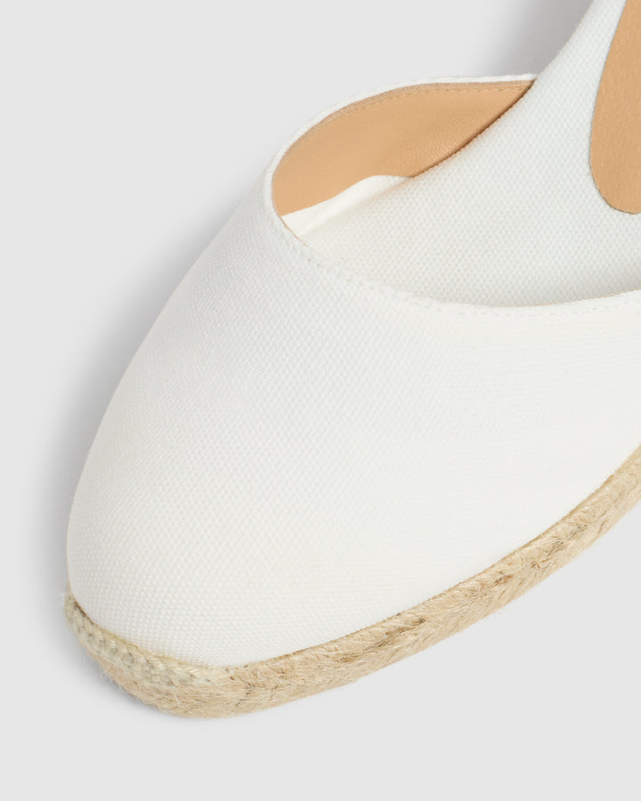 Castañer ALPARGATA CARINA PALA TALON BLANCO CUÑA MUJER | CASTAÑER – Castañer