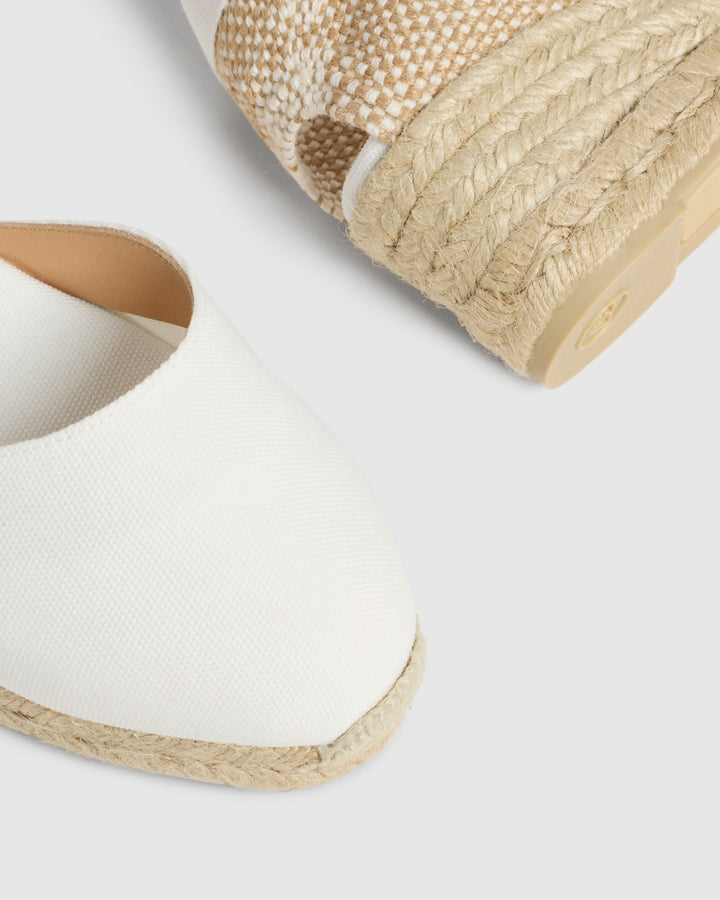 Castañer ALPARGATA CARINA PALA TALON BLANCO CUÑA MUJER | CASTAÑER – Castañer