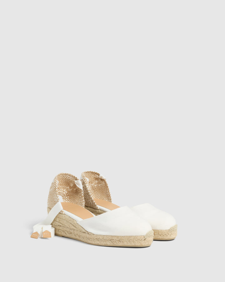 Castañer ALPARGATA CARINA PALA TALON BLANCO CUÑA MUJER | CASTAÑER – Castañer