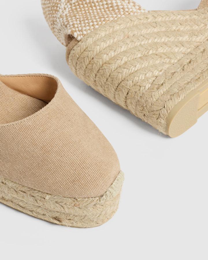 Castañer ALPARGATA CAROL PALA TALON SAND CUÑA MUJER | CASTAÑER – Castañer
