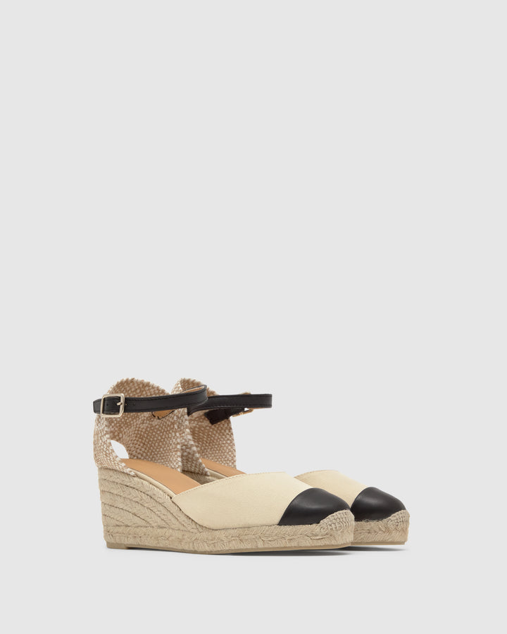 Castañer Alpargata de Mujer estilo Pala Talon con Cuña de 7cm de altura | Castañer