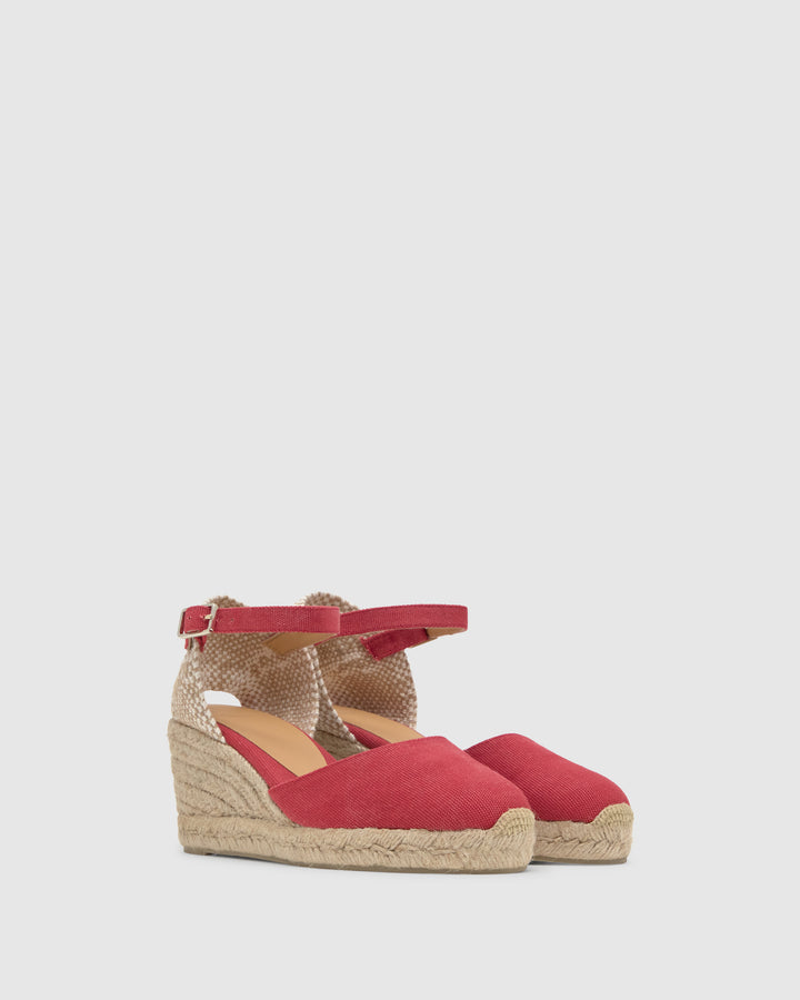 Castañer Alpargata de Mujer estilo Pala Talon con Cuña de 7cm de altura | Castañer