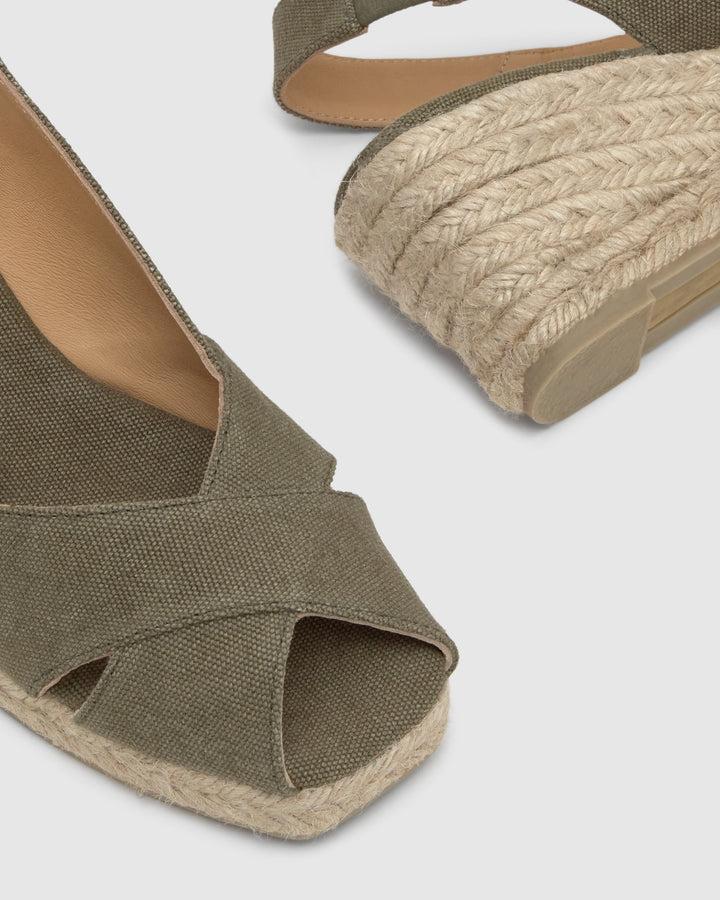 Castañer Alpargata De Mujer Estilo Peep Toe Con Cuña De 7cm De Altura | Castañer