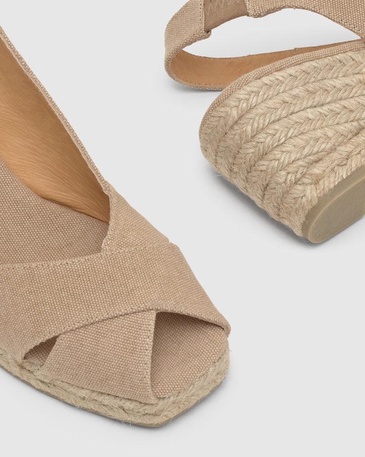 Castañer Alpargata De Mujer Estilo Peep Toe Con Cuña De 7cm De Altura | Castañer