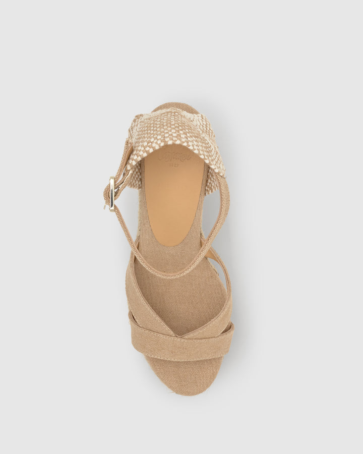 Castañer Alpargata De Mujer Estilo Sandalia Con Cuña De 11cm De Altura | Castañer