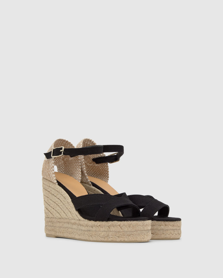 Castañer Alpargata de Mujer estilo Sandalia con Cuña de 11cm de altura | Castañer