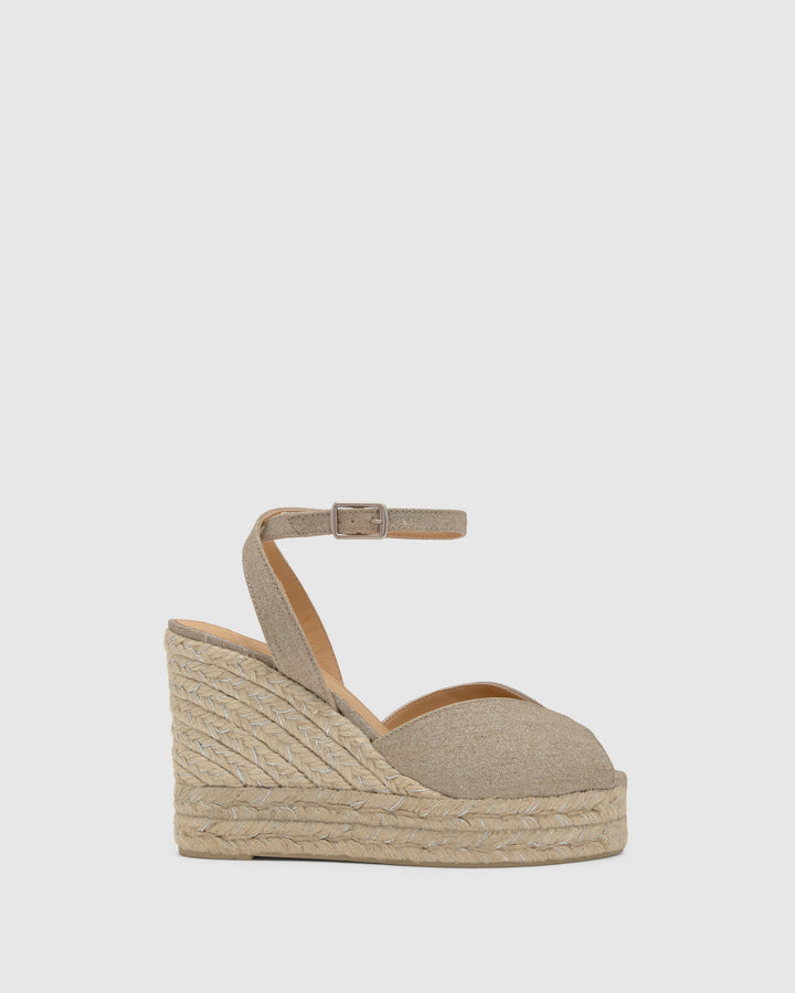 Castañer Alpargata de Mujer estilo Sandalia con Cuña de 11cm de altura | Castañer