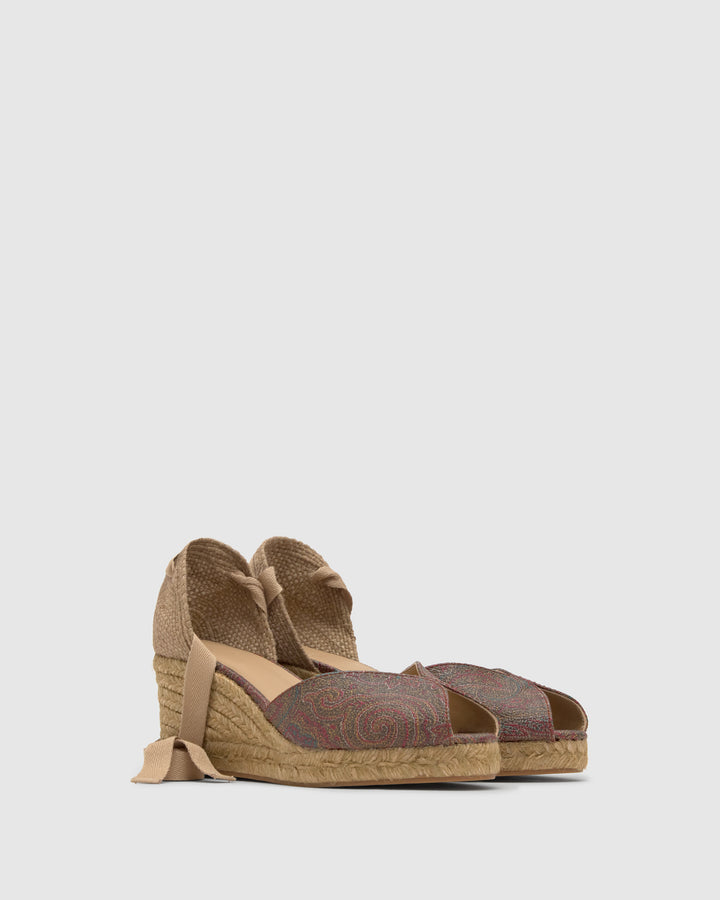 Castañer Alpargata De Mujer Estilo Sandalia Con Cuña De 7cm De Altura | Castañer