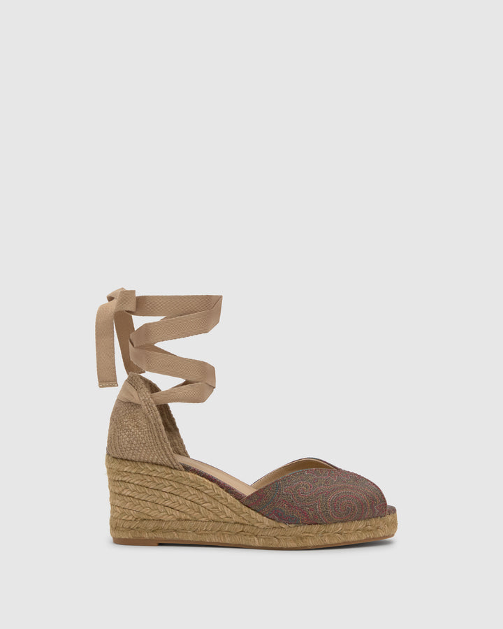 Castañer Alpargata de Mujer estilo Sandalia con Cuña de 7cm de altura | Castañer