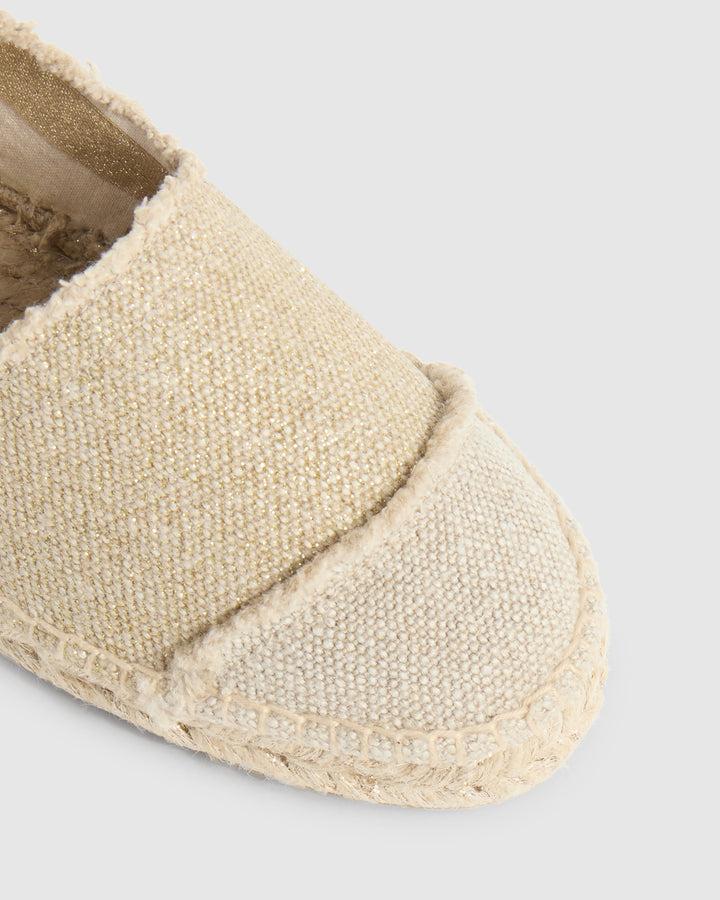 Castañer ALPARGATA KAMPALA CAMPING ORO CLARO PLANA MUJER | CASTAÑER – Castañer