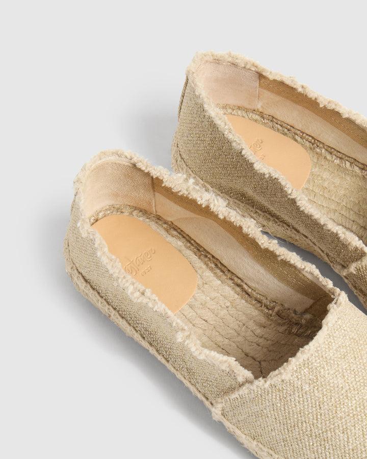 Castañer ALPARGATA KAMPALA CAMPING ORO CLARO PLANA MUJER | CASTAÑER – Castañer