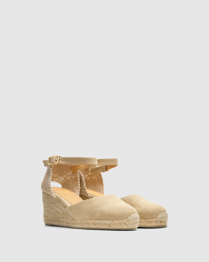 Castañer Calzado de Mujer estilo Pala Talon con Cuña de 7cm de altura | Castañer