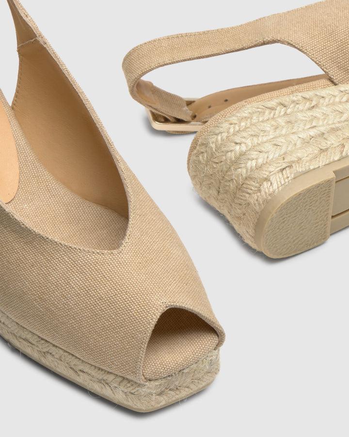 Castañer Calzado De Mujer Estilo Peep Toe Con Cuña De 5cm De Altura | Castañer