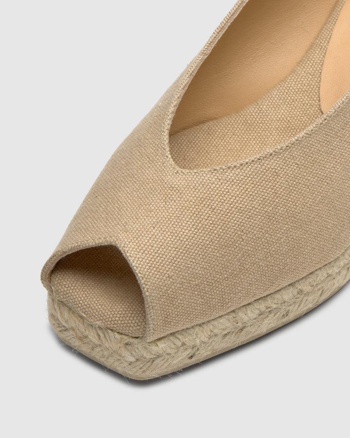 Castañer Calzado De Mujer Estilo Peep Toe Con Cuña De 5cm De Altura | Castañer
