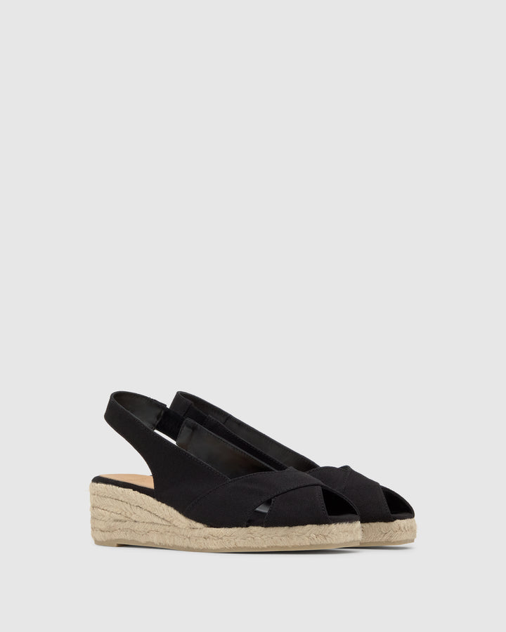 Castañer Calzado de Mujer estilo Peep Toe con Cuña de 5cm de altura | Castañer