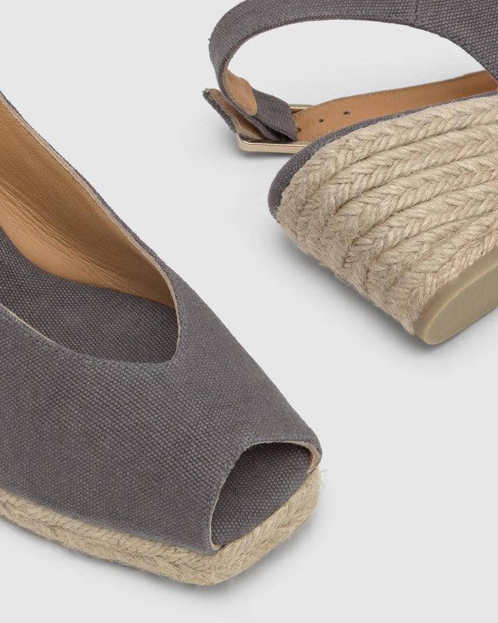 Castañer Calzado De Mujer Estilo Peep Toe Con Cuña De 7cm De Altura | Castañer