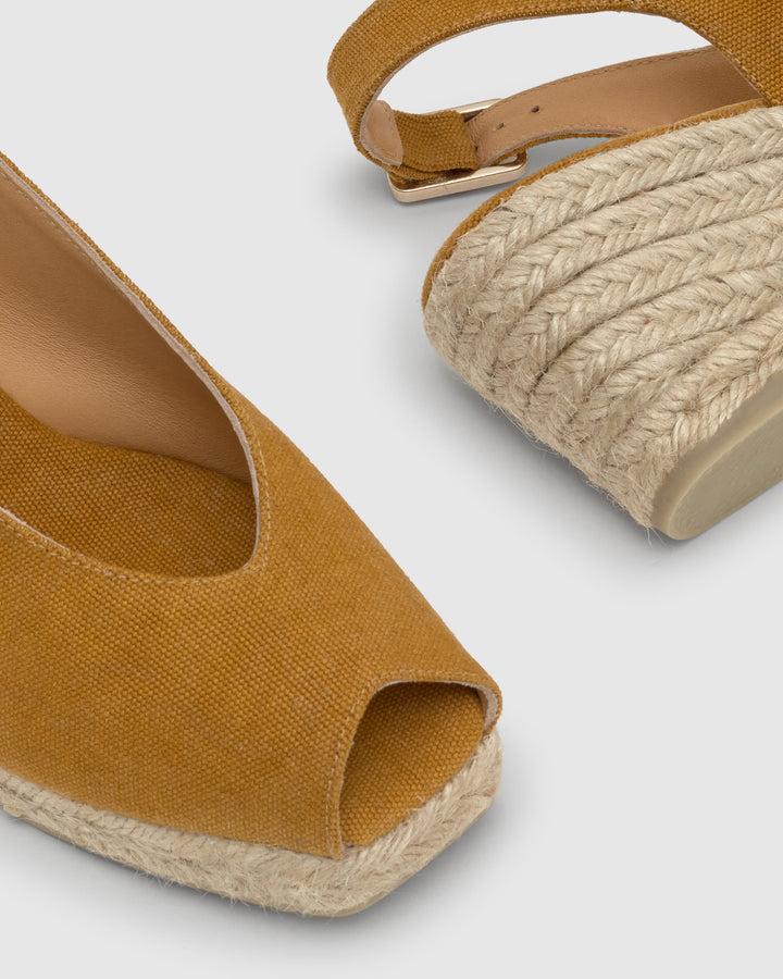 Castañer Calzado De Mujer Estilo Peep Toe Con Cuña De 7cm De Altura | Castañer