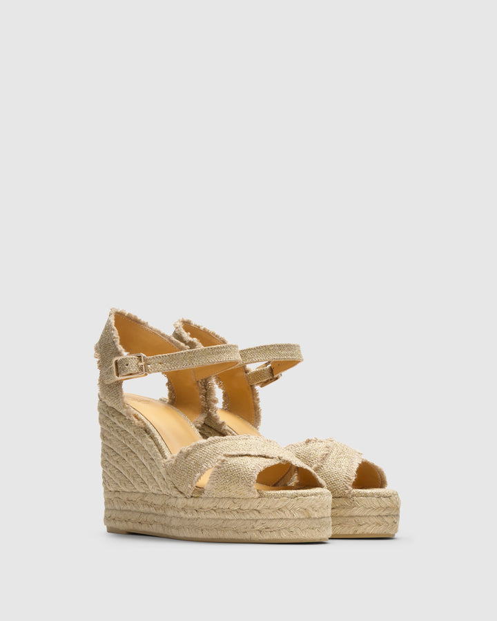 Castañer Calzado de Mujer estilo Sandalia con Cuña de 11cm de altura | Castañer