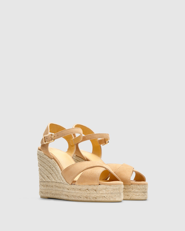 Castañer Calzado de Mujer estilo Sandalia con Cuña de 11cm de altura | Castañer