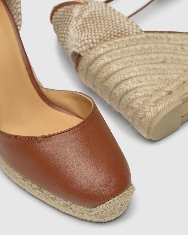 Castañer CASTAÑER | Alpargata Cuña Cerrada Napa CUERO CARINA/8/250 – Castañer
