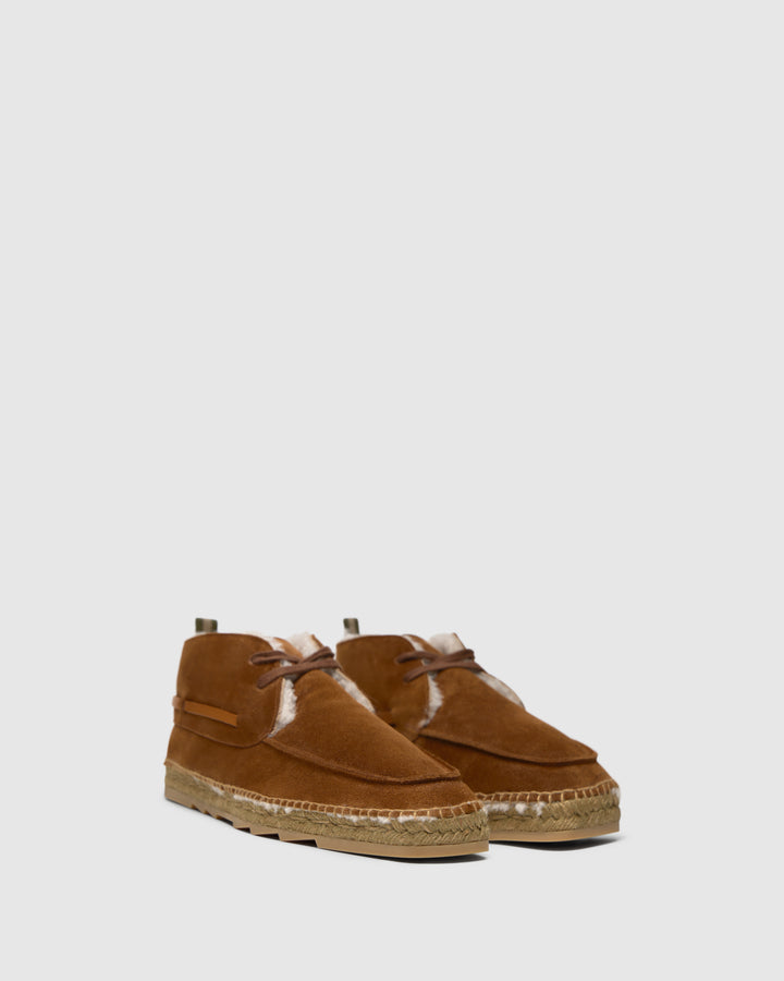 Castañer CASTAÑER | Alpargata Plana Cerrada Serraje CUERO BERGAMO COSY T/186 – Castañer