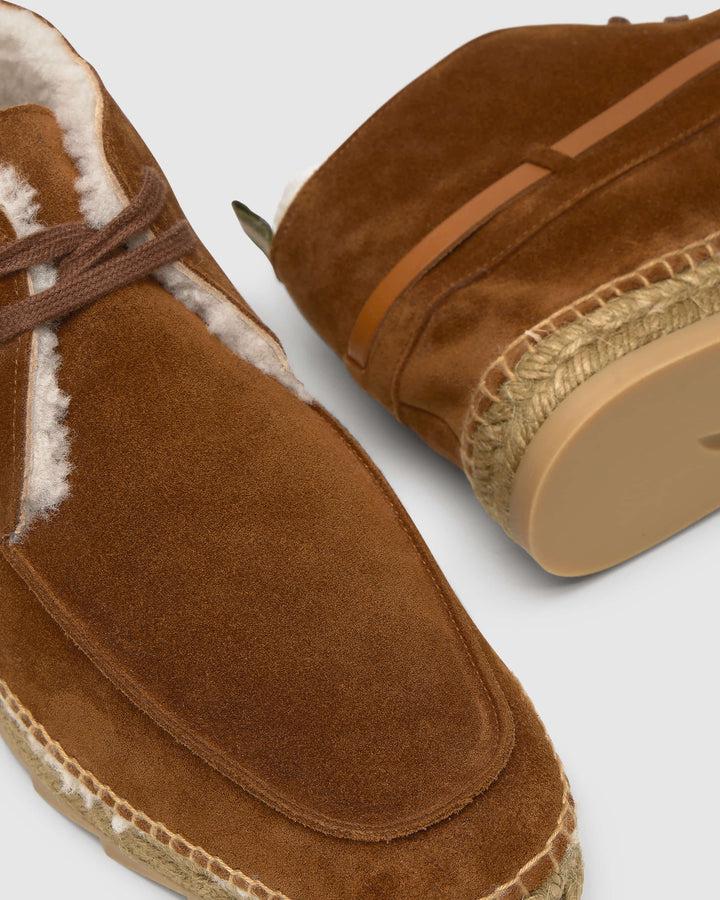 Castañer CASTAÑER | Alpargata Plana Cerrada Serraje CUERO BERGAMO COSY T/186 – Castañer