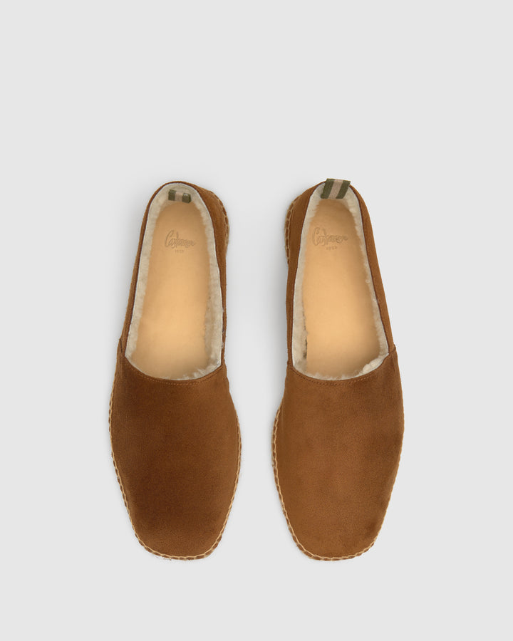 Castañer CASTAÑER | Alpargata Plana Cerrada Serraje CUERO PABLO COSY T/186 – Castañer