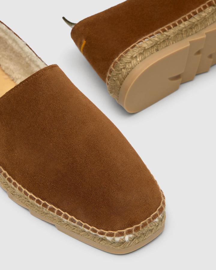 Castañer CASTAÑER | Alpargata Plana Cerrada Serraje CUERO PABLO COSY T/186 – Castañer