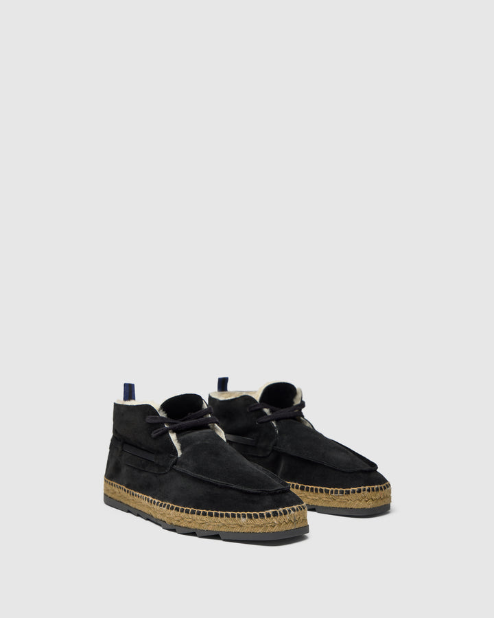 Castañer CASTAÑER | Alpargata Plana Cerrada Serraje NEGRO BERGAMO COSY T/186 – Castañer