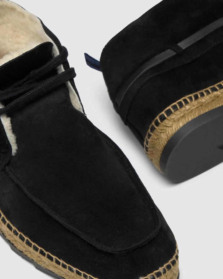 Castañer CASTAÑER | Alpargata Plana Cerrada Serraje NEGRO BERGAMO COSY T/186 – Castañer