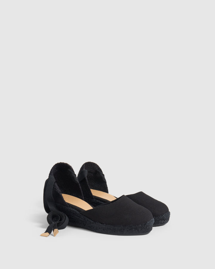 Castañer CASTAÑER | Alpargatas Carina en algodón orgánico cierre mediante lazada y cuña de 5cm. – Castañer