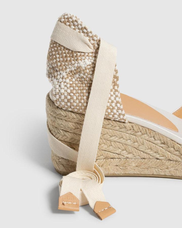 Castañer CASTAÑER | Alpargatas Carina En Satén Cierre Mediante Lazada Y Cuña De 7cm. – Castañer