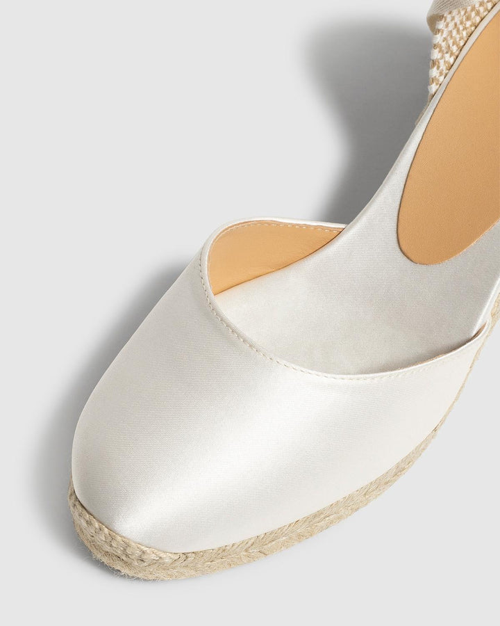 Castañer CASTAÑER | Alpargatas Carina En Satén Cierre Mediante Lazada Y Cuña De 7cm. – Castañer