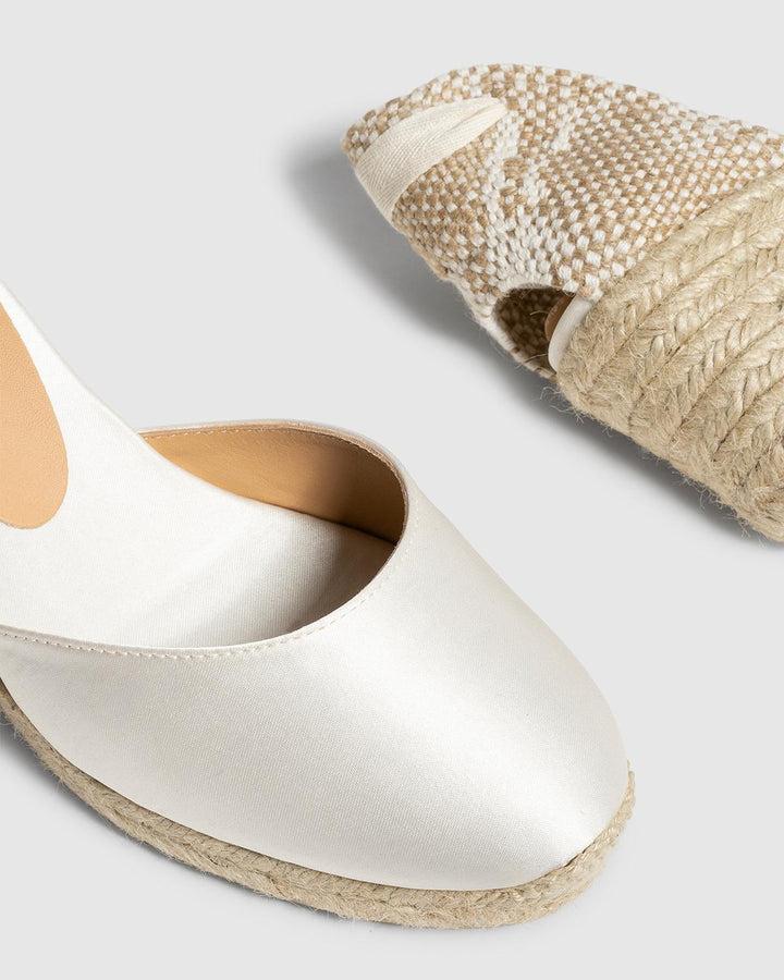 Castañer CASTAÑER | Alpargatas Carina En Satén Cierre Mediante Lazada Y Cuña De 7cm. – Castañer